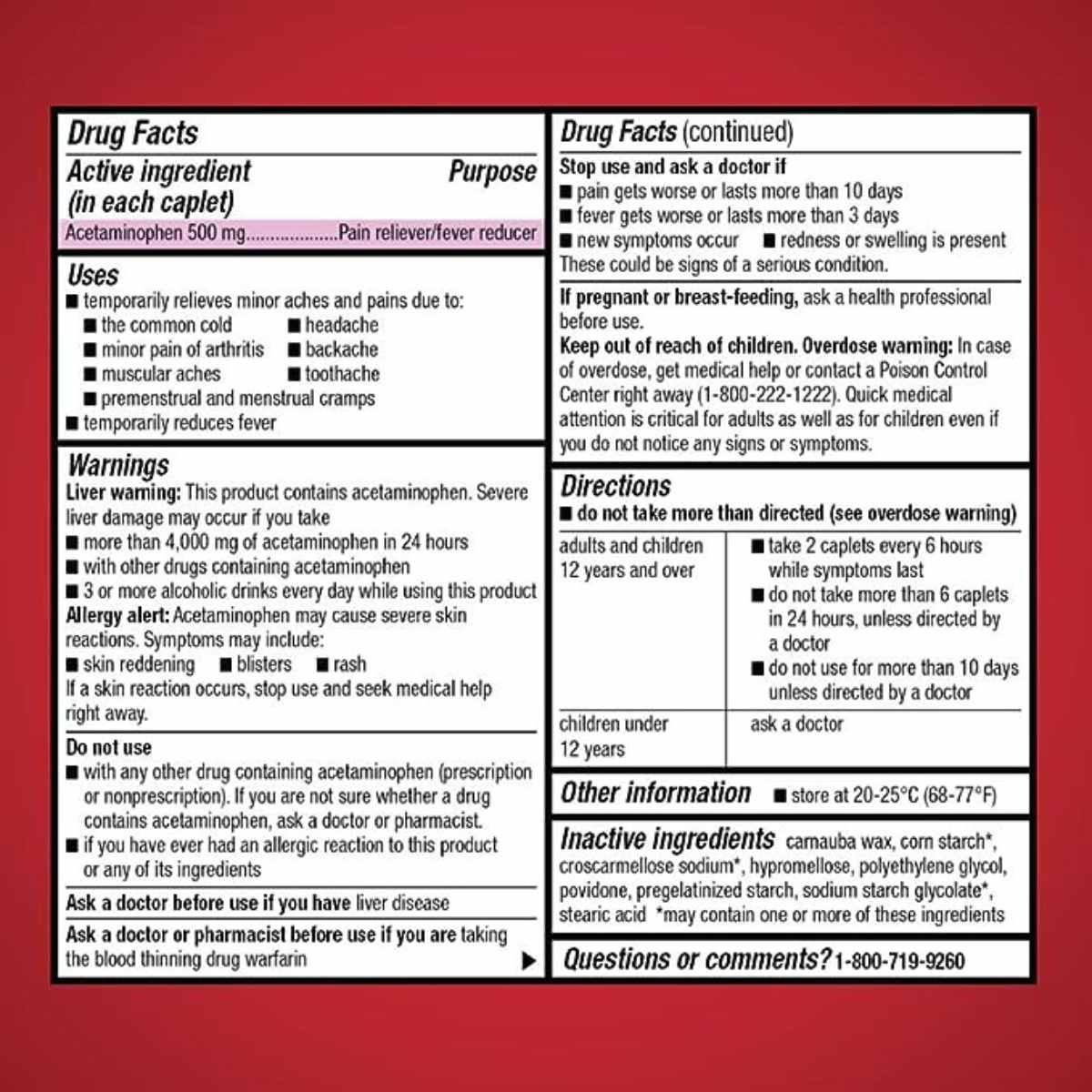 Acetaminofén - 500 Cápsulas - Haz Tu Pedido