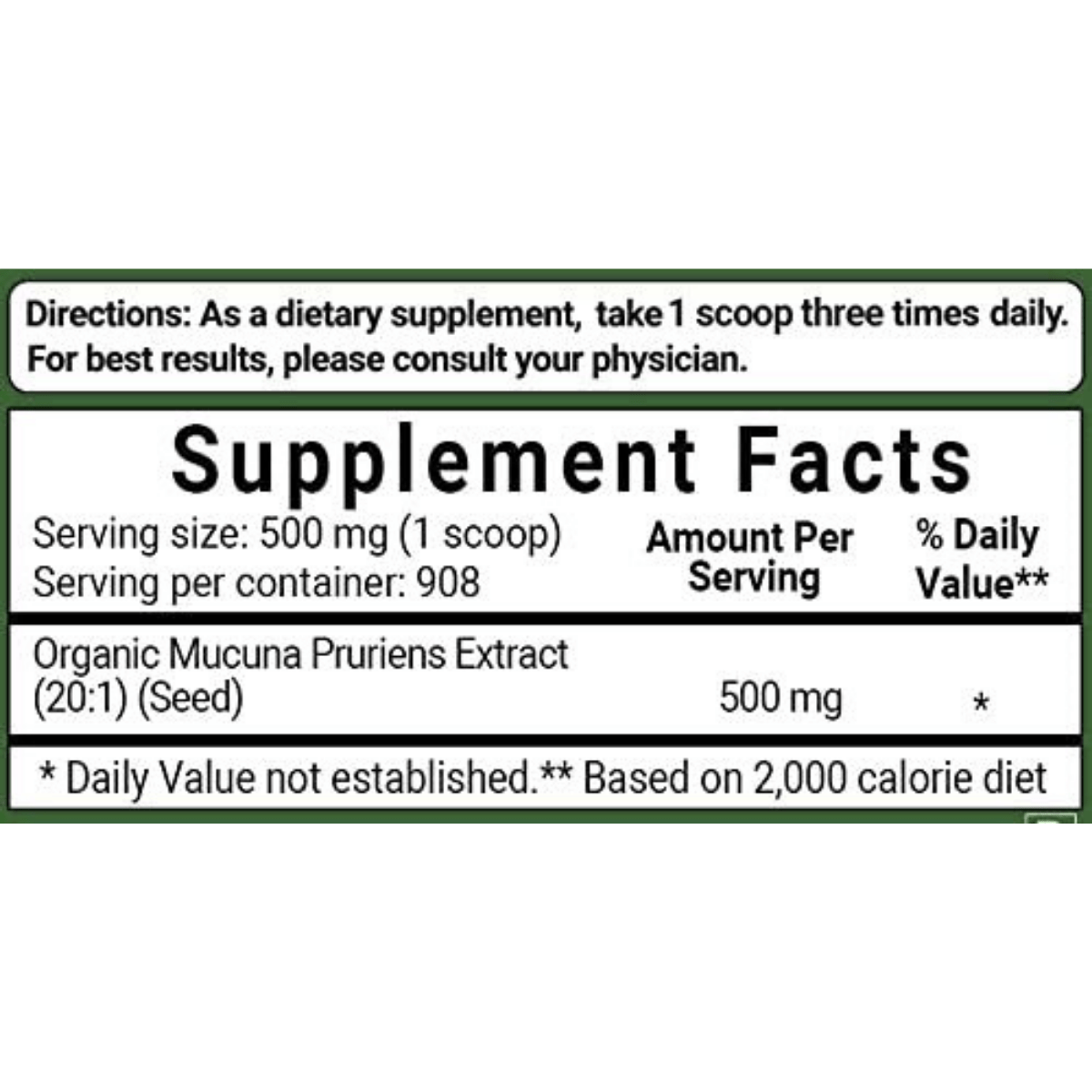 Micro Ingredients Organic Mucuna Powder - 1 lb - Haz Tu Pedido