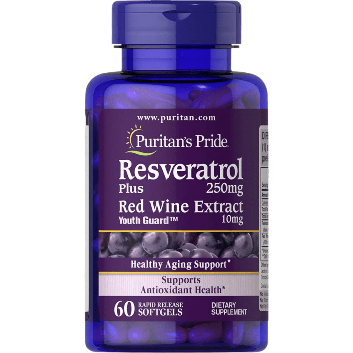 Puritans Pride Resveratrol - 60 Cápsulas Blandas - Haz Tu Pedido