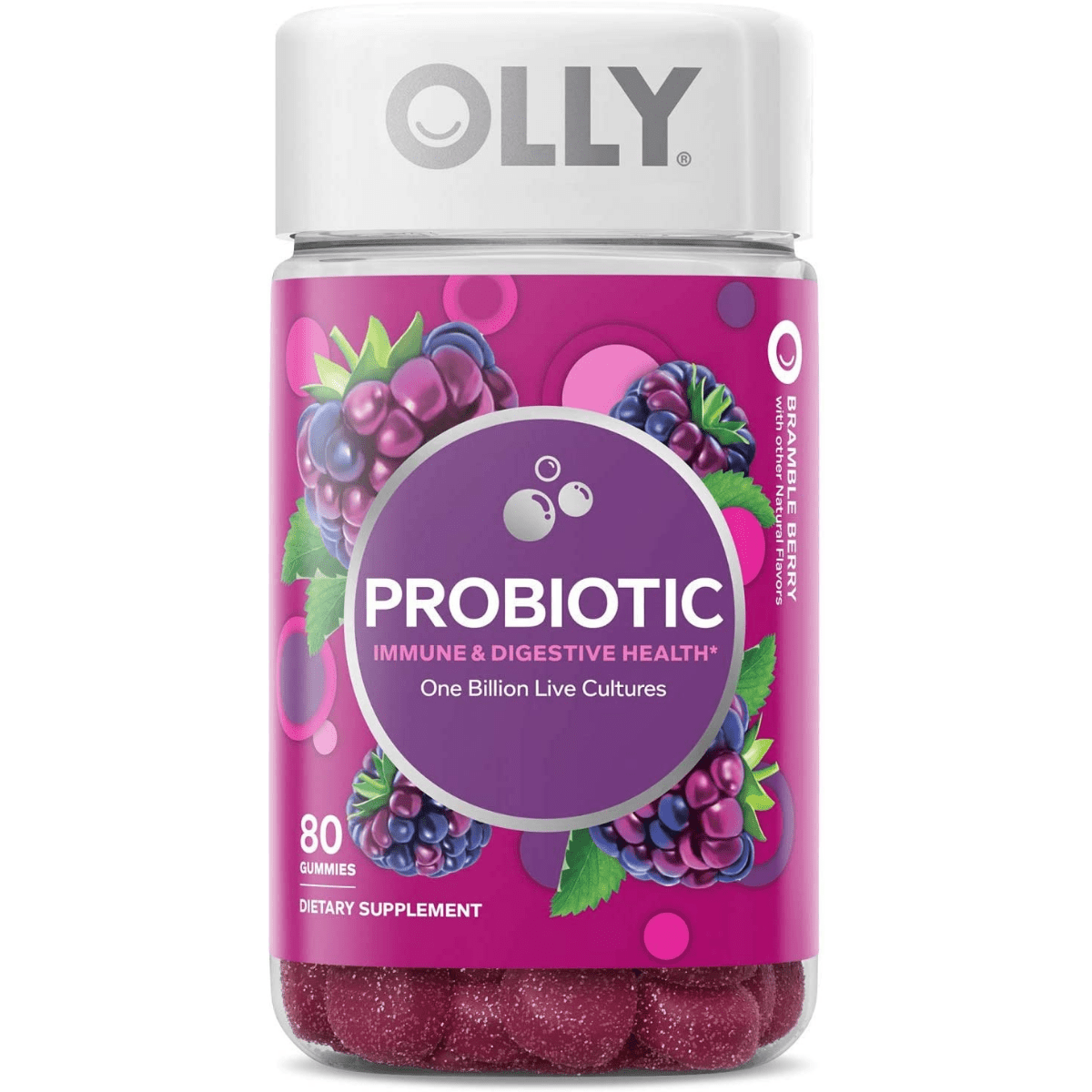 OLLY Probiotic and Digestive Support - Bayas - 80 Gomitas - Haz Tu Pedido