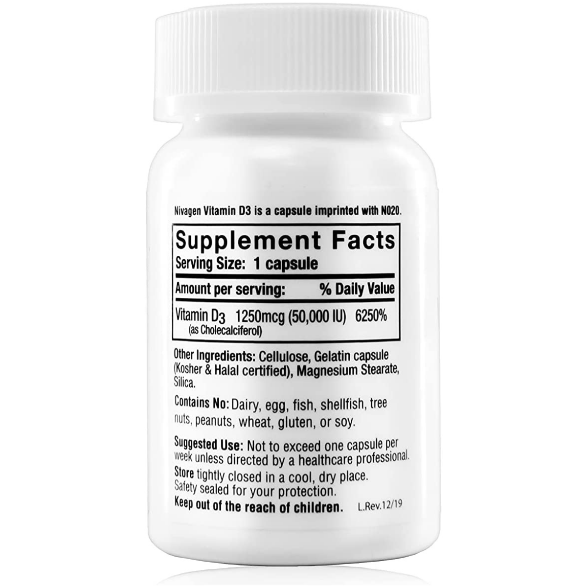 Nivagen Vitamin D3 50,000 IU - 100 Cápsulas - Haz Tu Pedido
