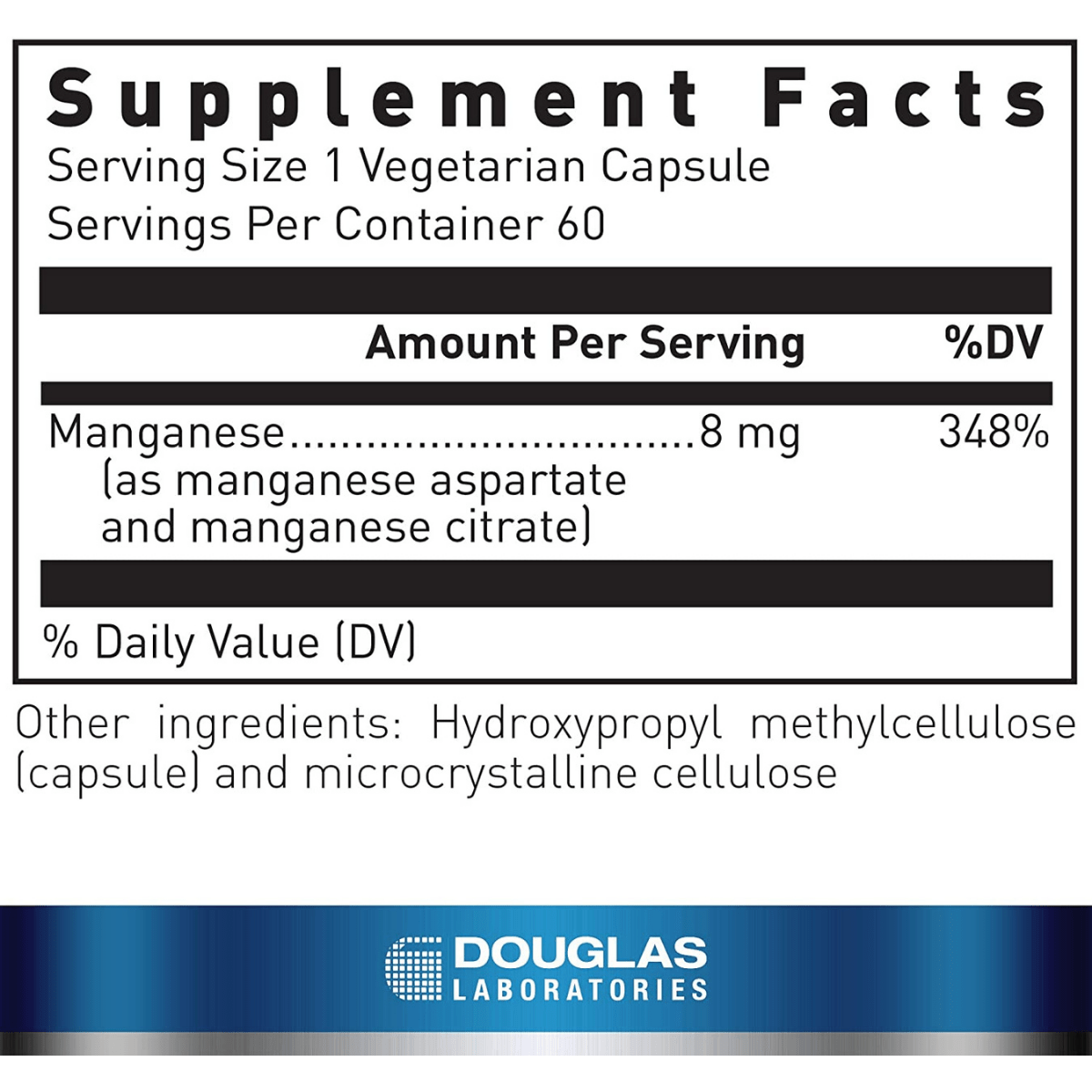 Douglas Laboratories Manganese - 60 Cápsulas Vegetarianas - Haz Tu Pedido