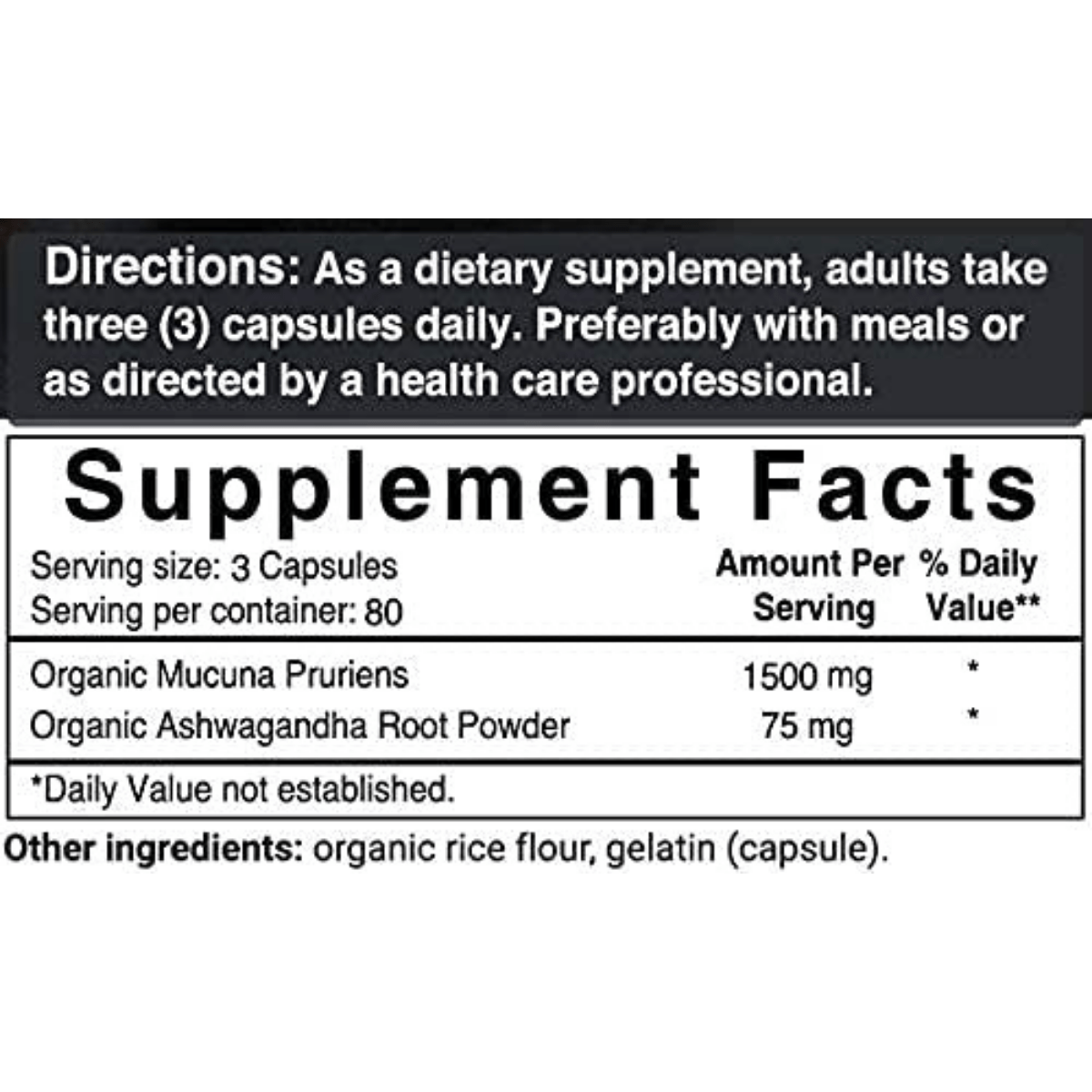 NatureBell Mucuna With Ashwagandha 1500 mg - 240 Cápsules - Haz Tu Pedido