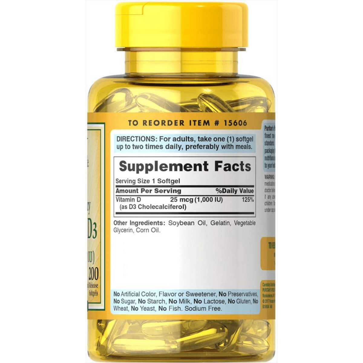 Puritans Pride Vitamin D3 - 200 Cápsulas Blandas - Haz Tu Pedido