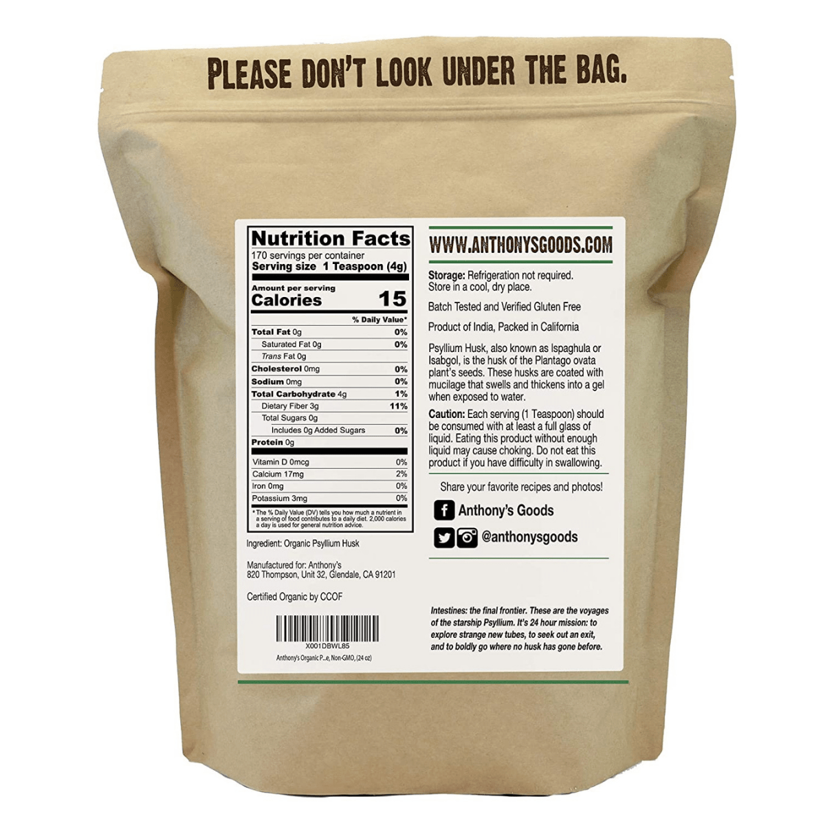 Polvo de cáscara de psyllium - 680 g - Haz Tu Pedido