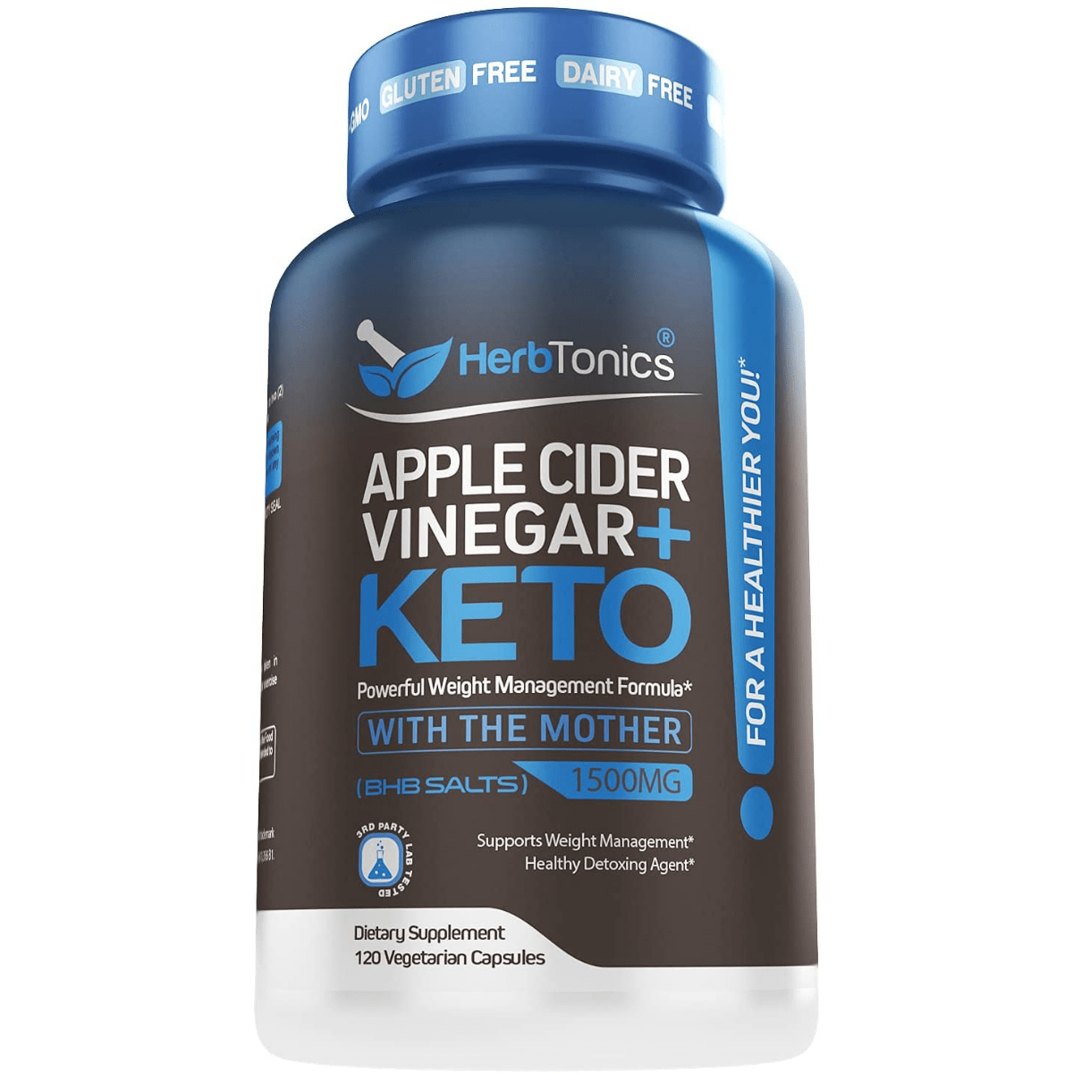 Herbtonics Apple Cider Vinegar + KETO - 120 Cápsulas Vegetarianas - Haz Tu Pedido