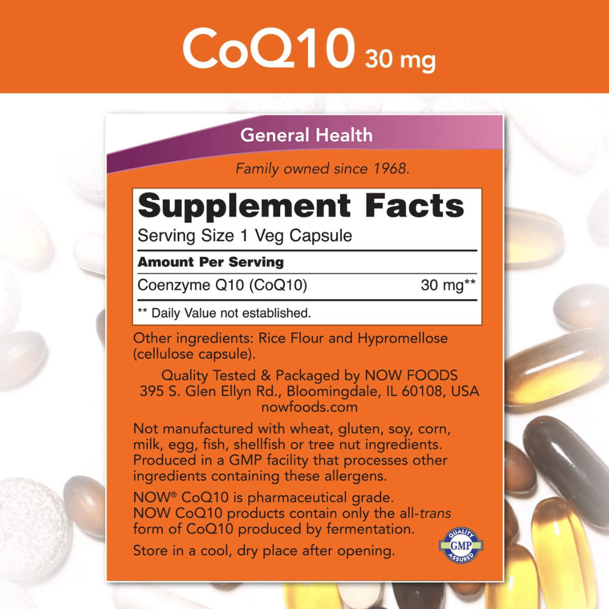 NOW Foods Coenzyme Q10 30 mg - 240 Cápsulas Vegetales - Haz Tu Pedido