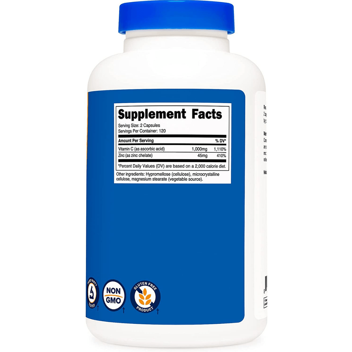 Nutricost Vitamin C with Zinc - 240 Cápsulas - Haz Tu Pedido