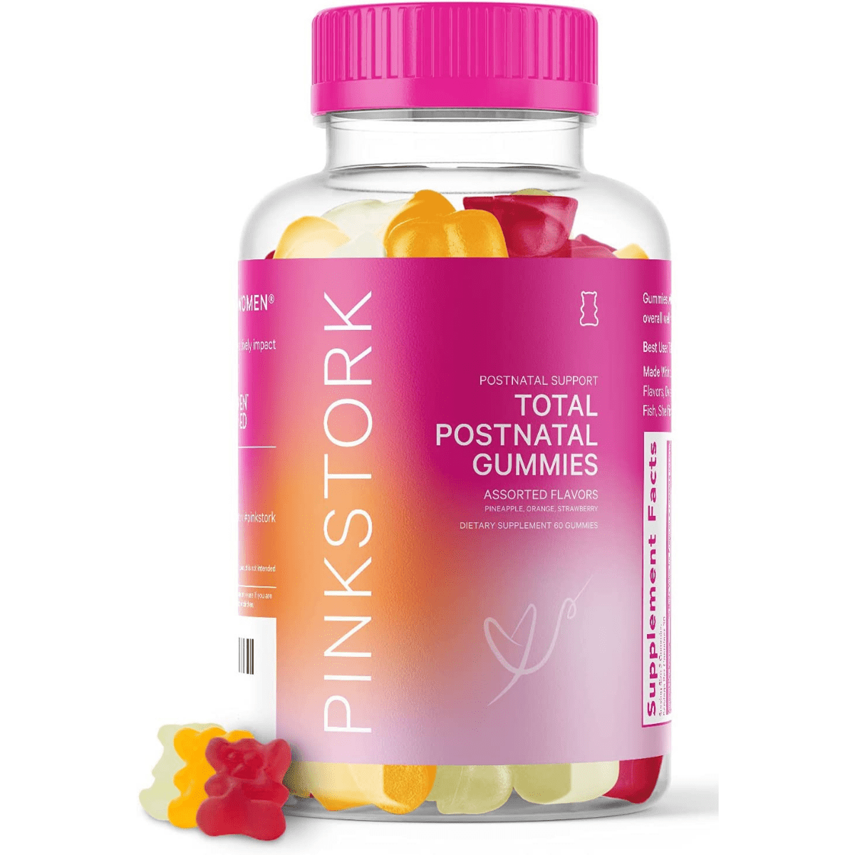 Pink Stork Total Postnatal Gummies - Variedad de Frutas - 60 Gomitas - Haz Tu Pedido