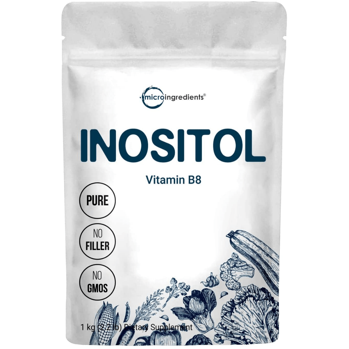 Micro Ingredients Myo-Inositol B8 Powder - 1 kg - Haz Tu Pedido