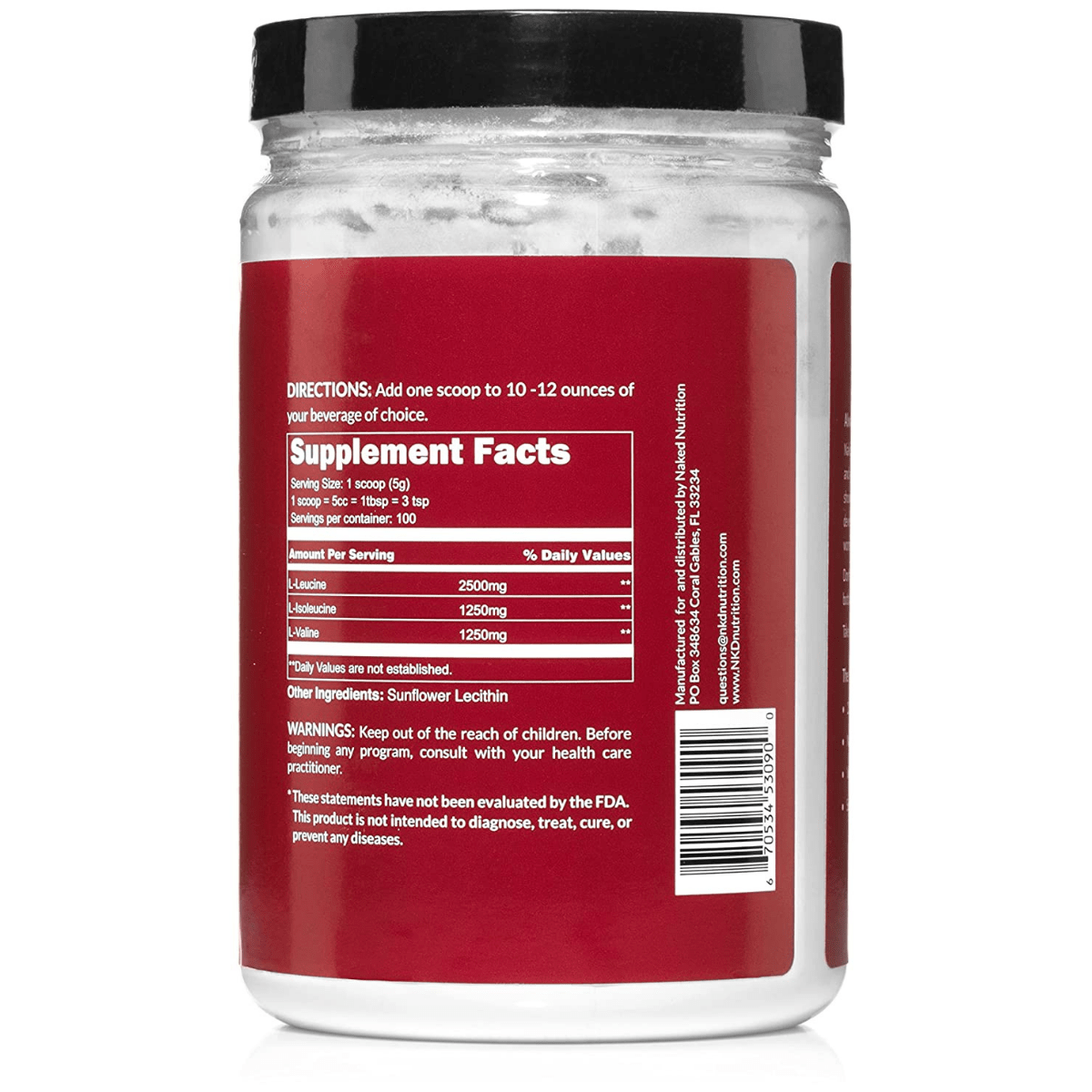 Naked Nutrition BCAAs Amino Acids Powder - 500 g - Haz Tu Pedido