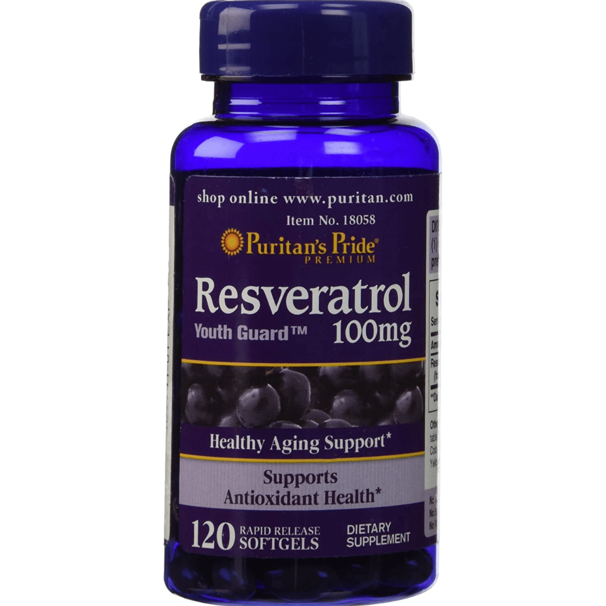 Puritans Pride Resveratrol 100 mg - 120 Cápsulas Blandas - Haz Tu Pedido