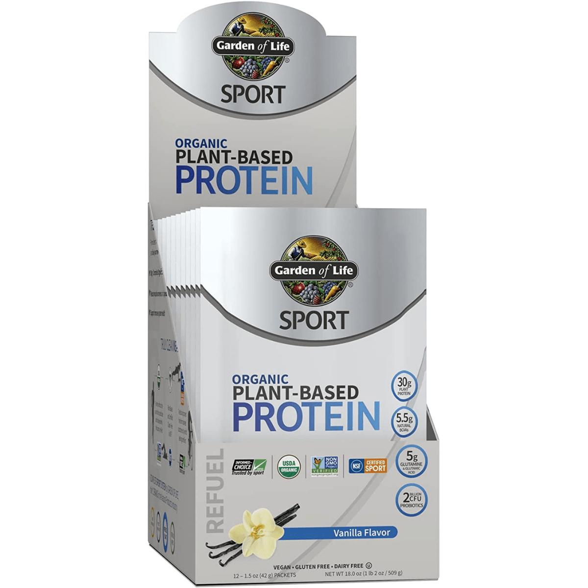 Garden of Life Plant Based Protein - Vainilla - 12 Sobres - Haz Tu Pedido