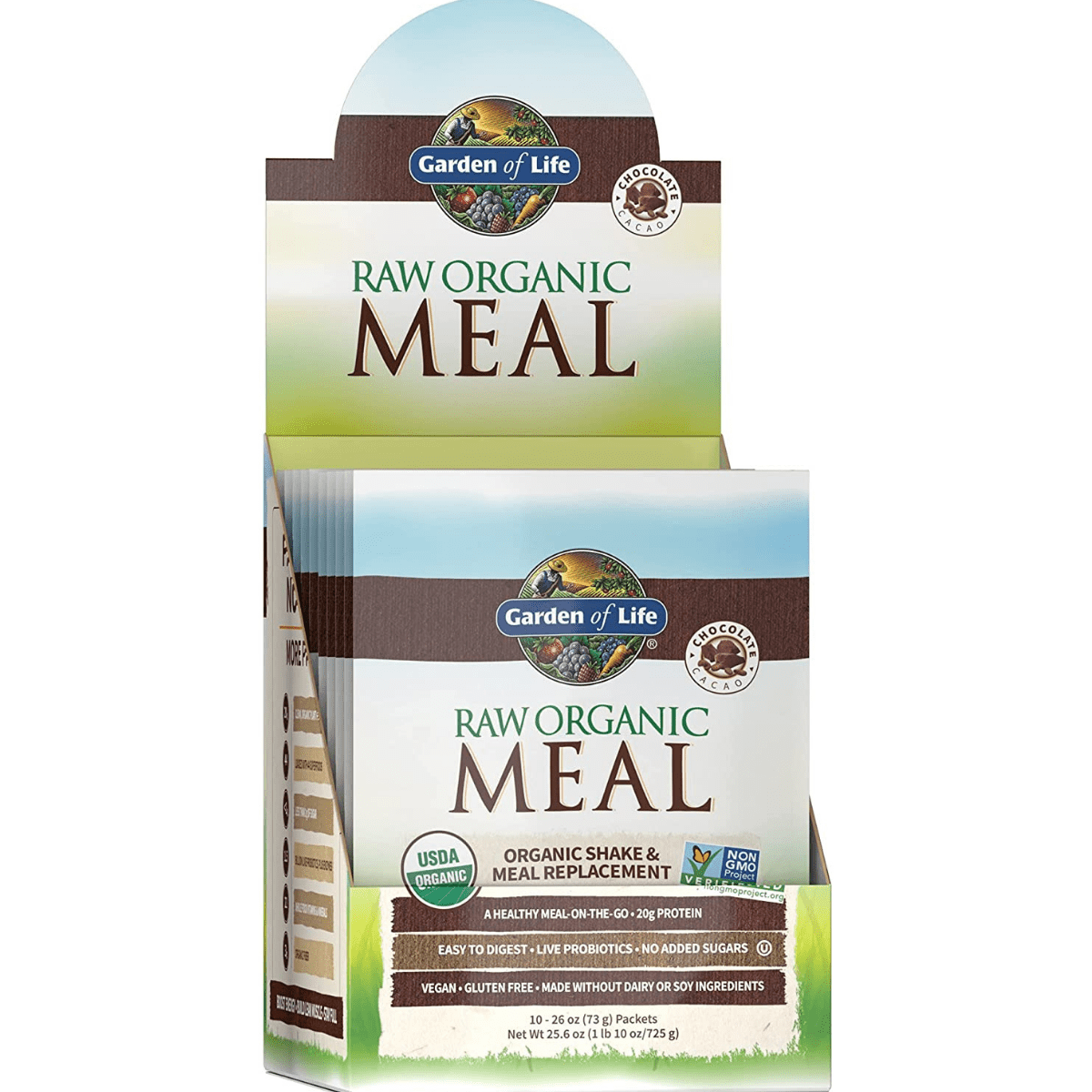 Garden of Life Meal Replacement - Chocolate - 10 Paquetes - Haz Tu Pedido