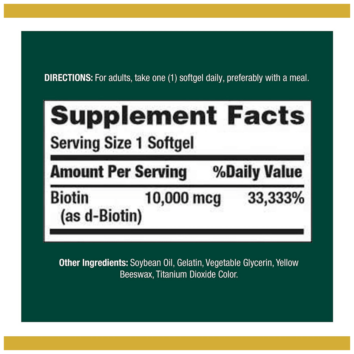Nature’s Bounty Biotin - 120 Cápsulas Blandas - Haz Tu Pedido