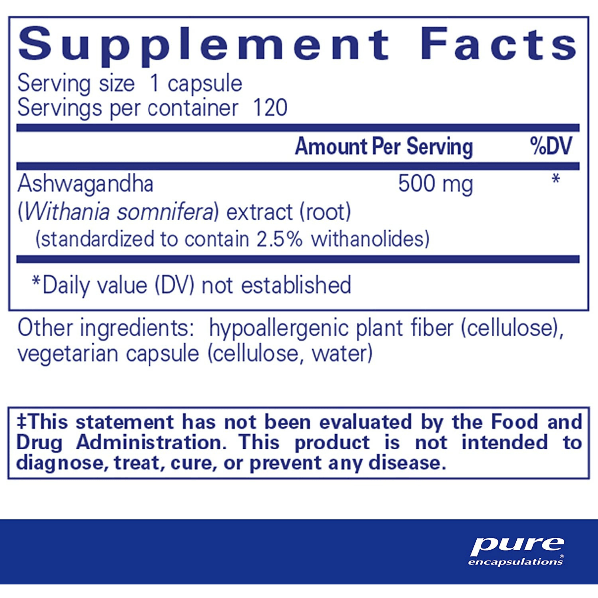 Pure Encapsulations Ashwagandha - Haz Tu Pedido