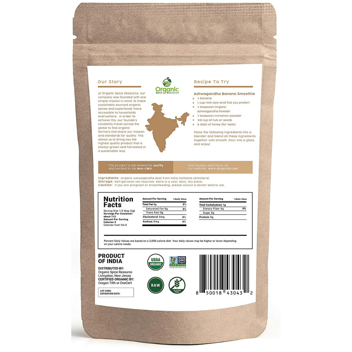 OrganicSpiceResource Raíz De Ashwagandha - Haz Tu Pedido