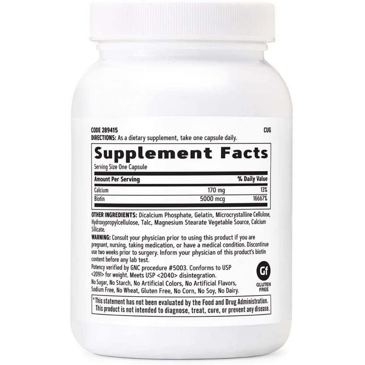GNC Biotin 5000 Mcg -120 Capsulas - Haz Tu Pedido