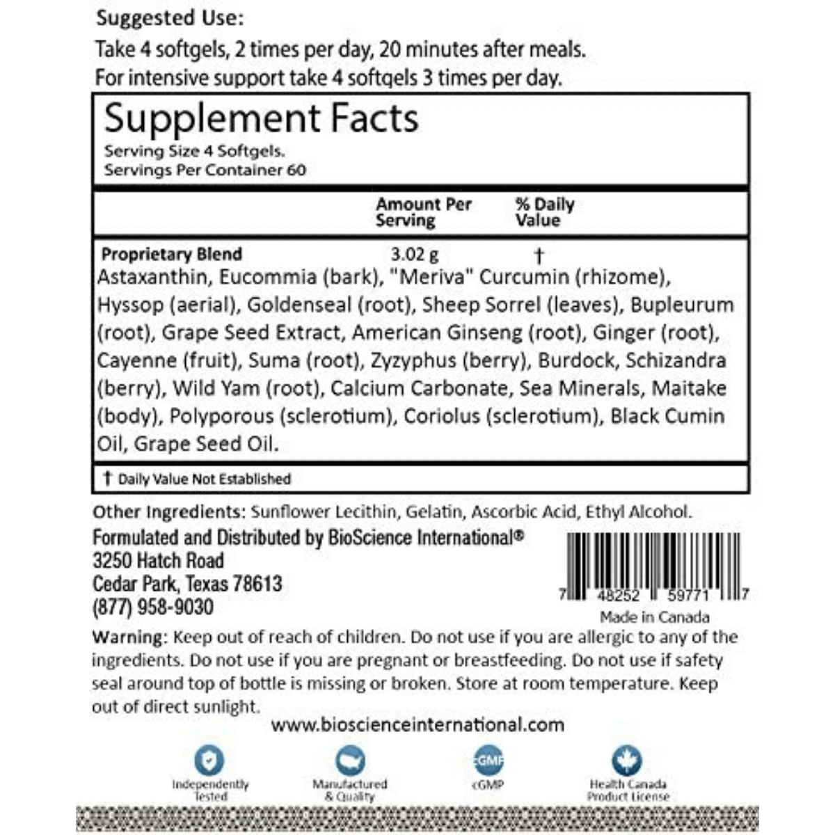Bioscience International Immune Force - 240 Cápsulas Blandas - Haz Tu Pedido