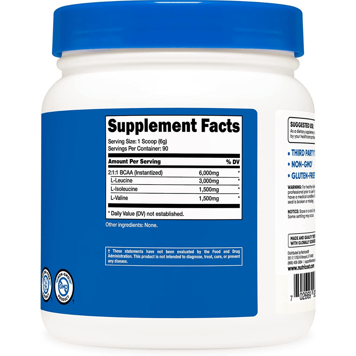 Nutricost BCAA - Sin Sabor - 540 g - Haz Tu Pedido