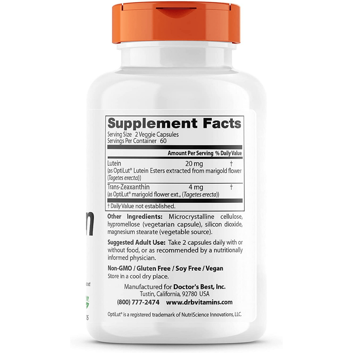 Doctor’s Best Lutein With OptiLut - 120 Cápsulas Vegetales - Haz Tu Pedido