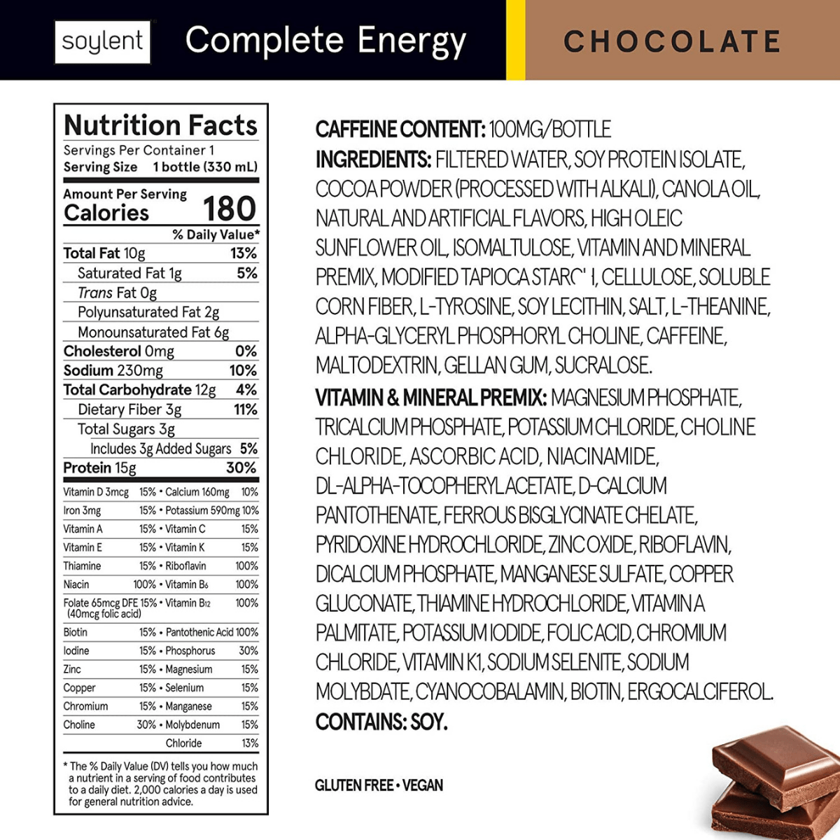 Soylent Batido Completo De Nootrópicos - 4 Unidades - Chocolate - 330 ml - Haz Tu Pedido
