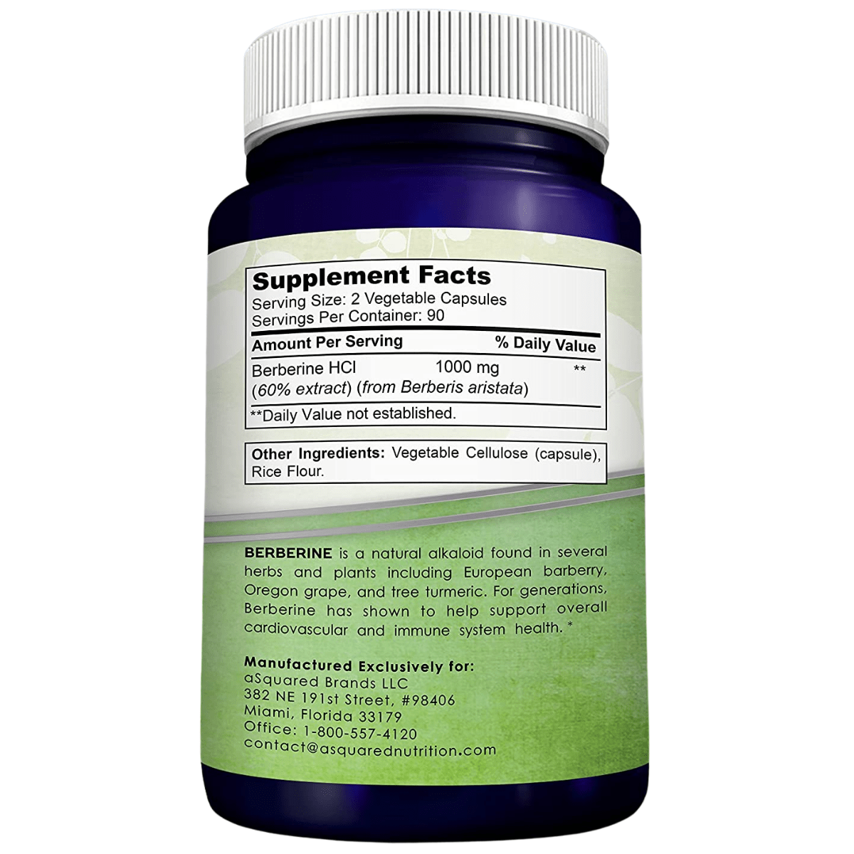 Berberina 1000 mg - 180 Cápsulas - Haz Tu Pedido