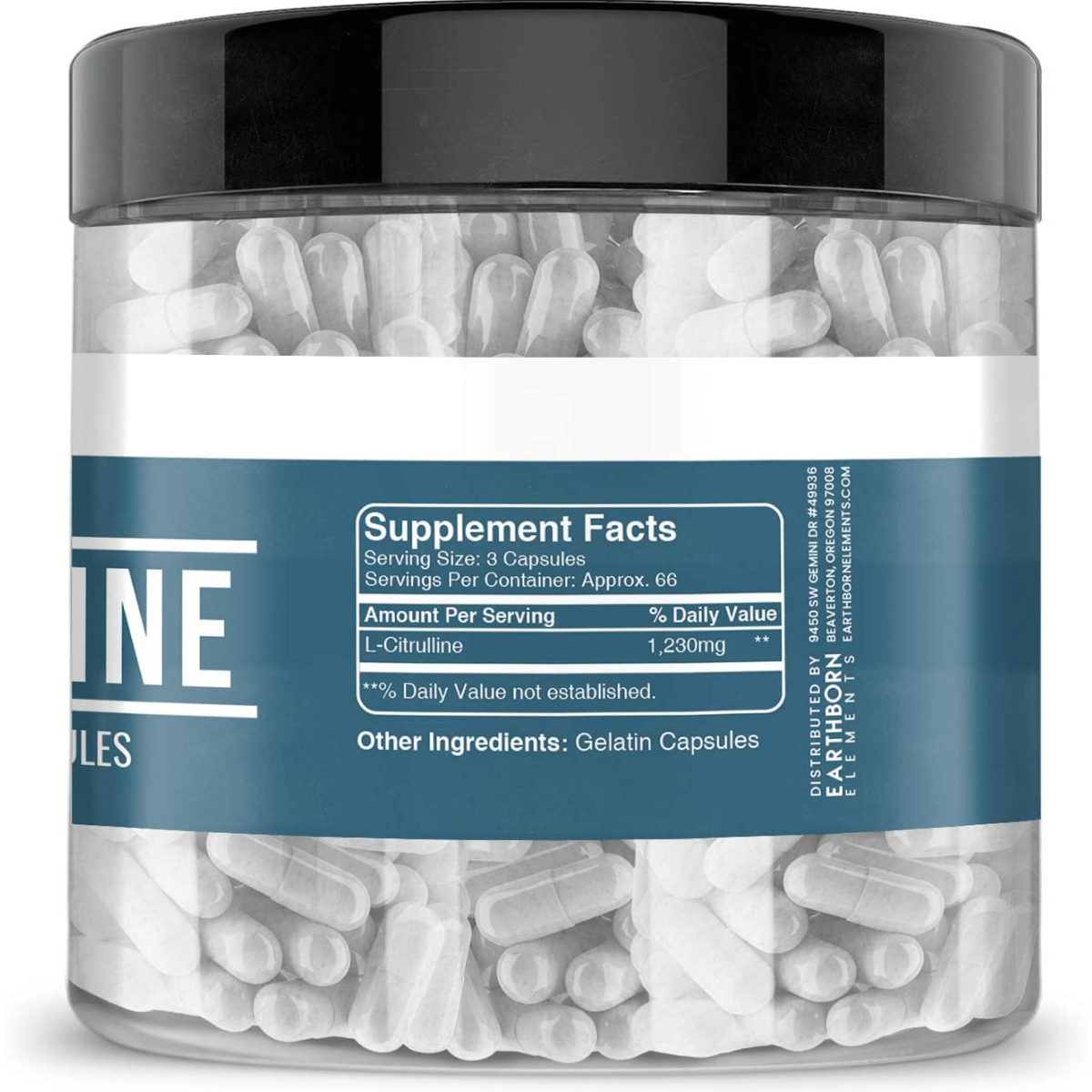 Earthborn Elements L-Citrulline - 200 Cápsulas - Haz Tu Pedido