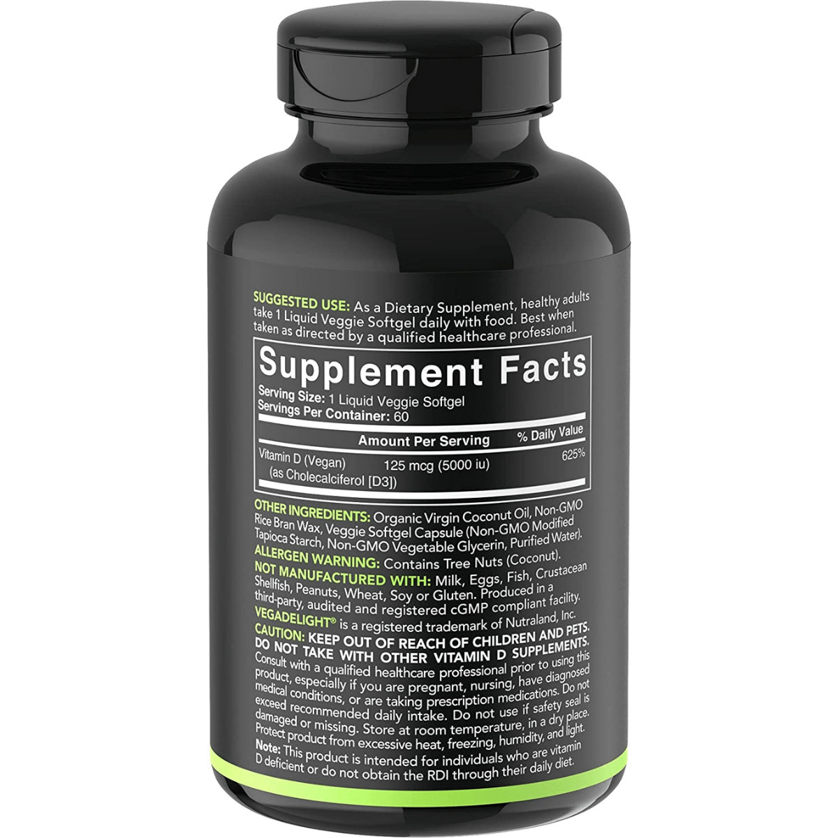 Sports Research Vitamin D3 125mcg with Coconut Oil - 60 Cápsulas Blandas Vegetales - Haz Tu Pedido