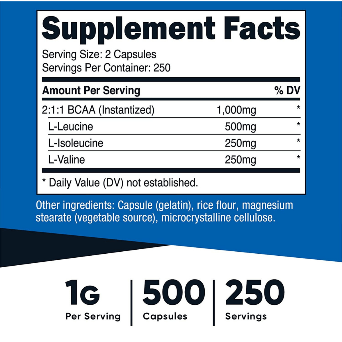 Nutricost BCAA - 500 Cápsulas - Haz Tu Pedido