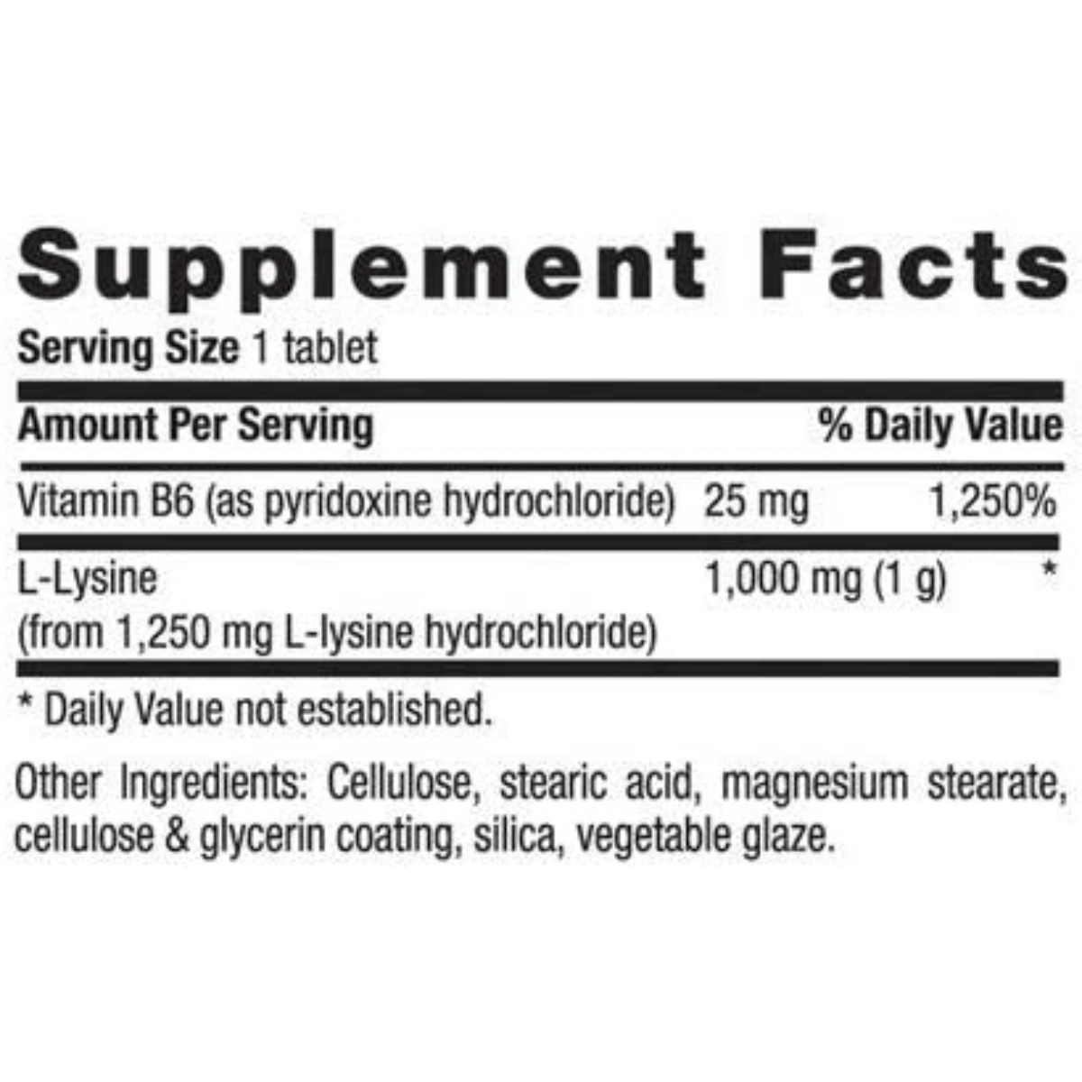 Country Life L-Lysine 1000 mg with Vitamin B6 - Haz Tu Pedido