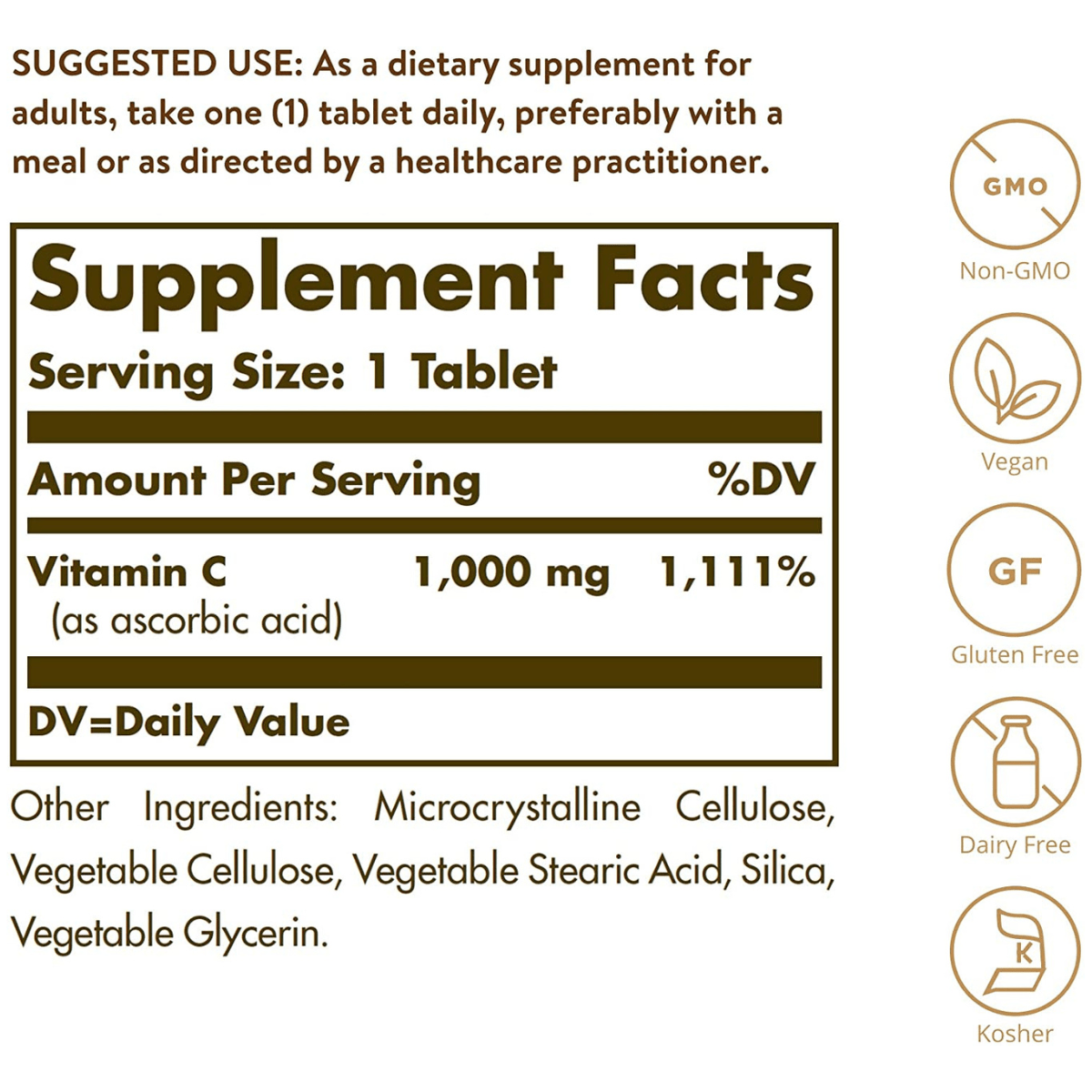 Solgar Vitamin C 1000 mg - 90 Tabletas - Haz Tu Pedido