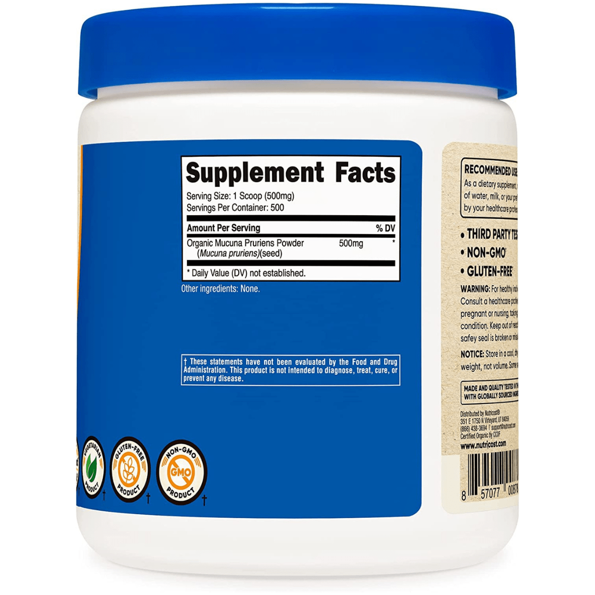 Nutricost Mucuna Pruriens - Sin Sabor - 250 g - Haz Tu Pedido