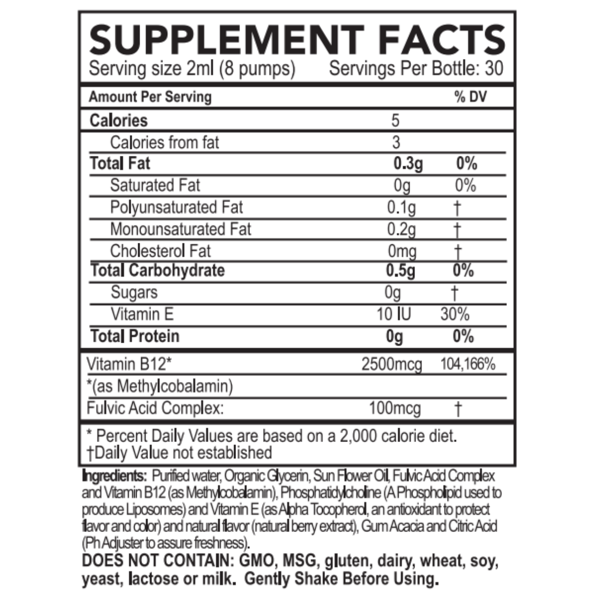 Purality Health Vitamin B12 with Fulvic Acid - 60 ml - Haz Tu Pedido