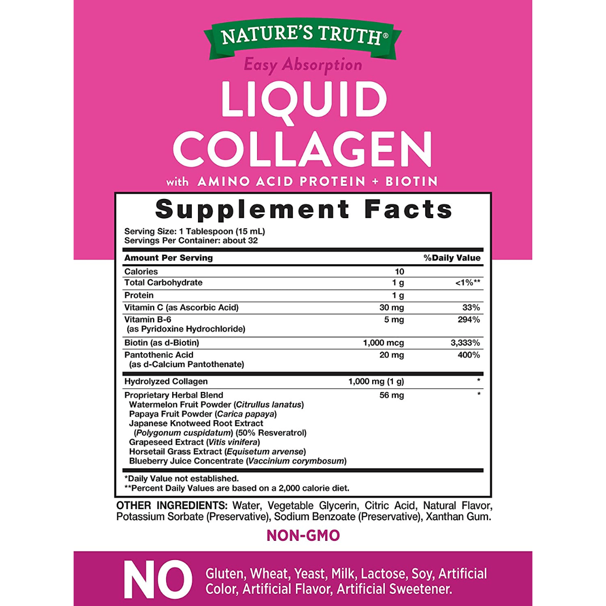 Natures Truth Liquid Collagen - Bayas - 473 ml - Haz Tu Pedido