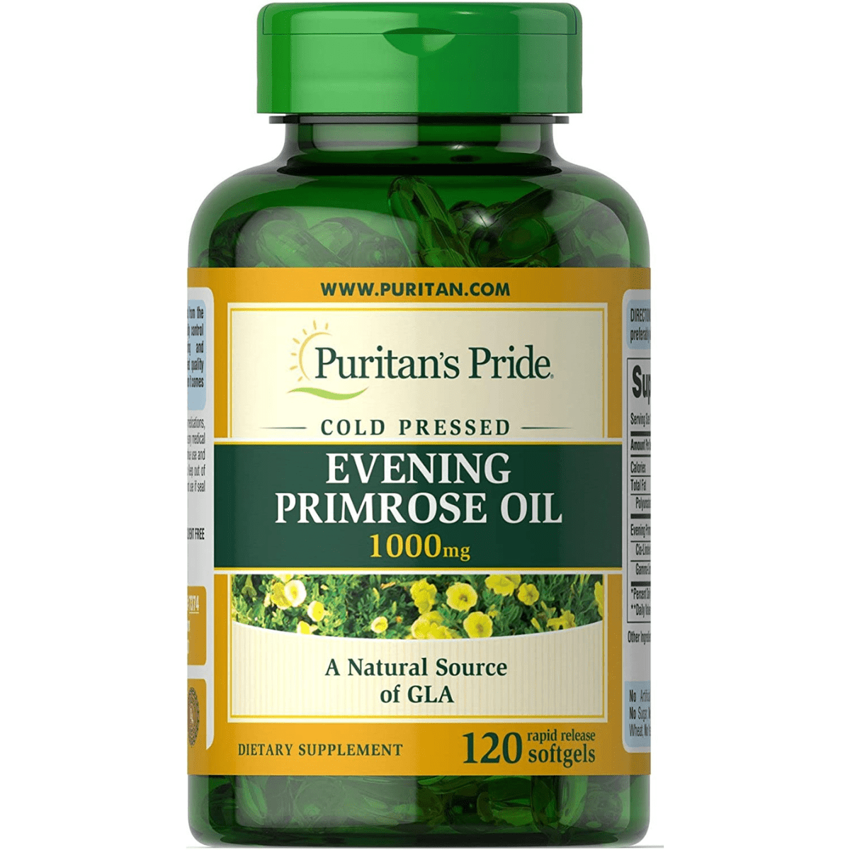 Puritans Pride Evening Primrose Oil 1000 Mg - 120 Cápsulas Blandas - Haz Tu Pedido
