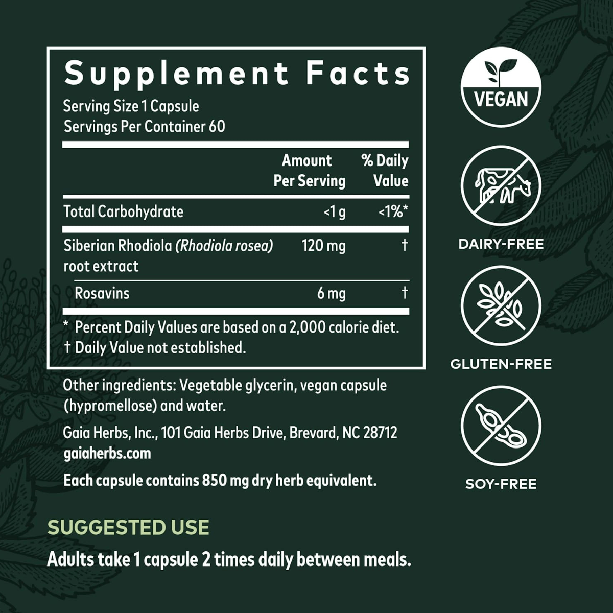 Gaia Herbs Rhodiola Rosea - Haz Tu Pedido