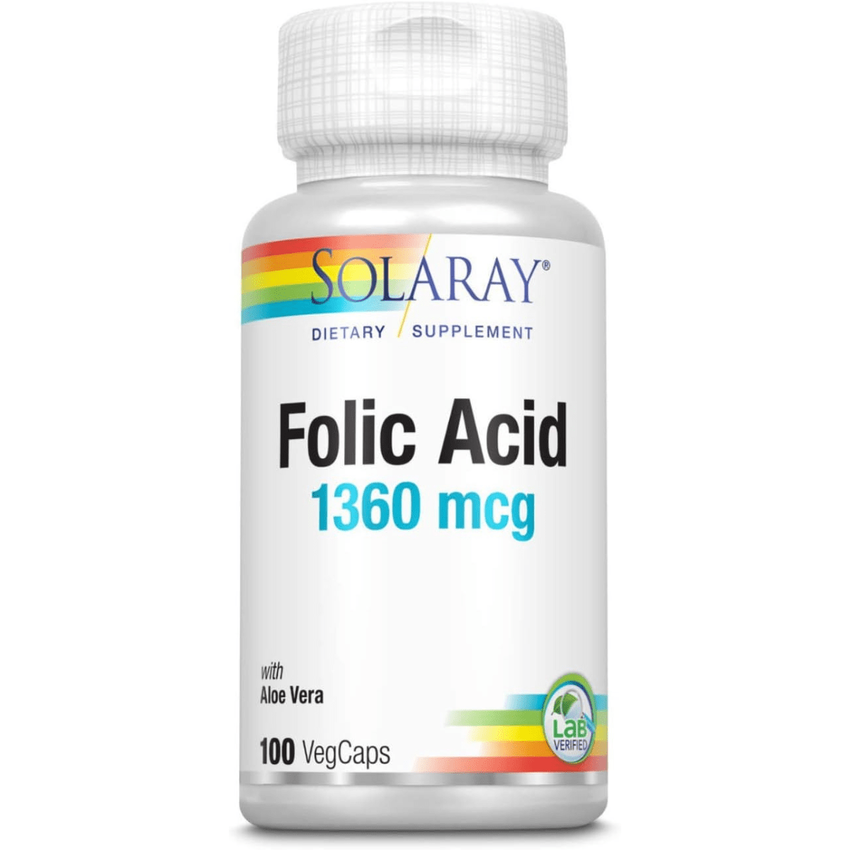 Solaray Folic Acid 1360 mcg - 100 Cápsulas Veganas - Haz Tu Pedido