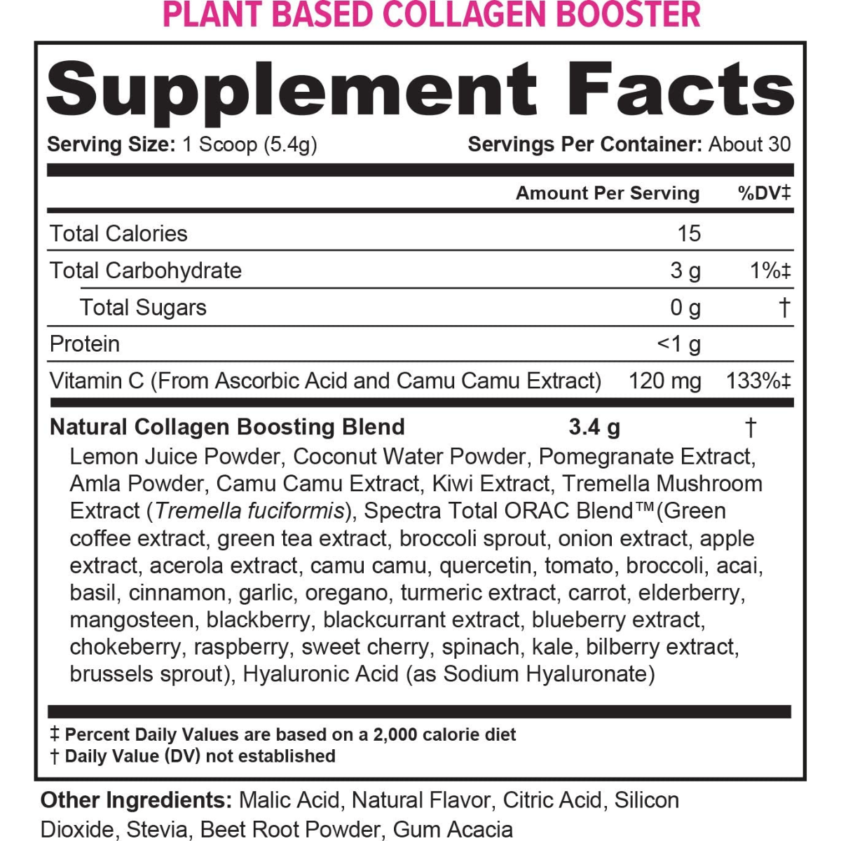 Vitauthority Plant Based Collagen Booster - Limonada Rosada Natural - 162 g - Haz Tu Pedido