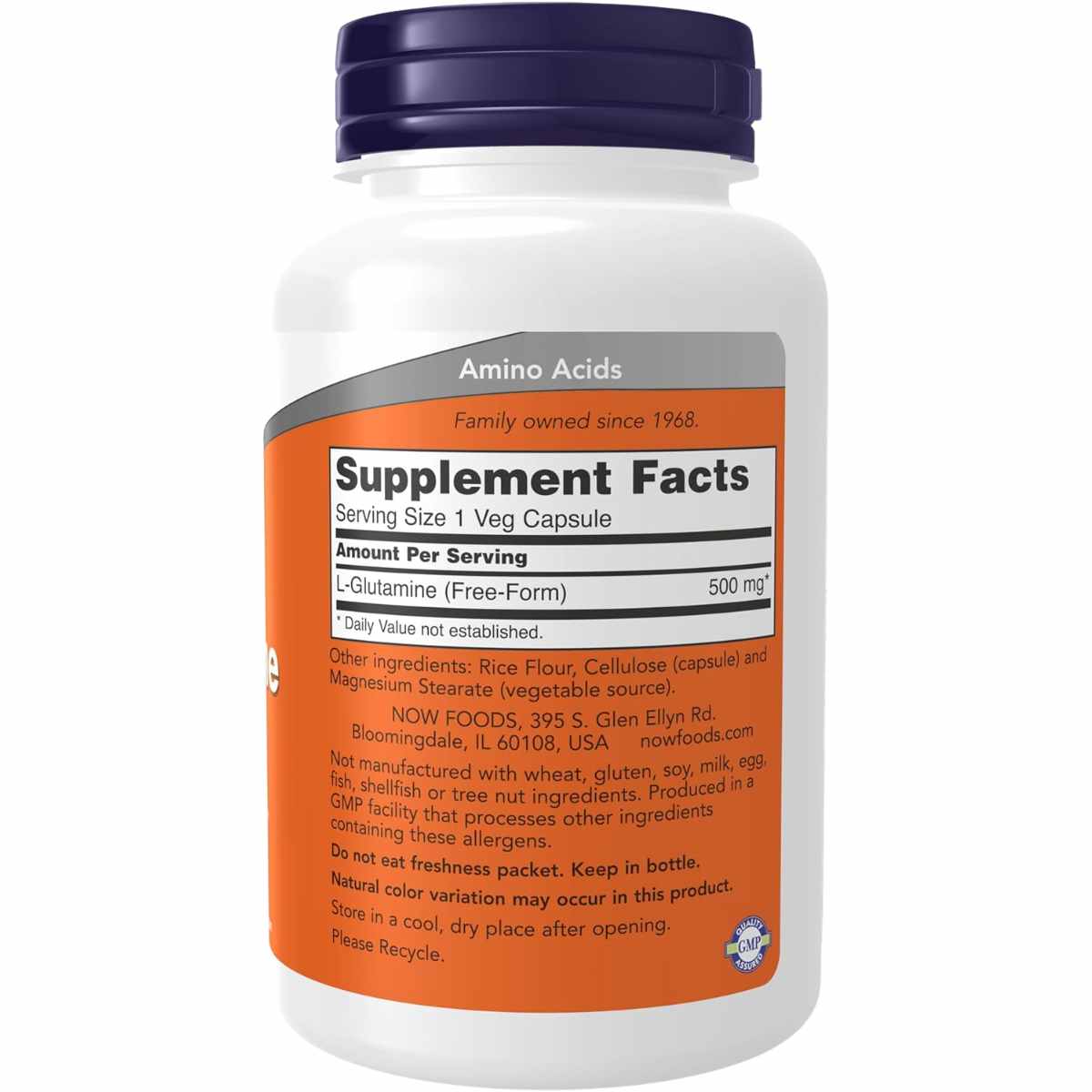 L-Glutamina - 500 mg - 120 Cápsulas Veganas - Haz Tu Pedido
