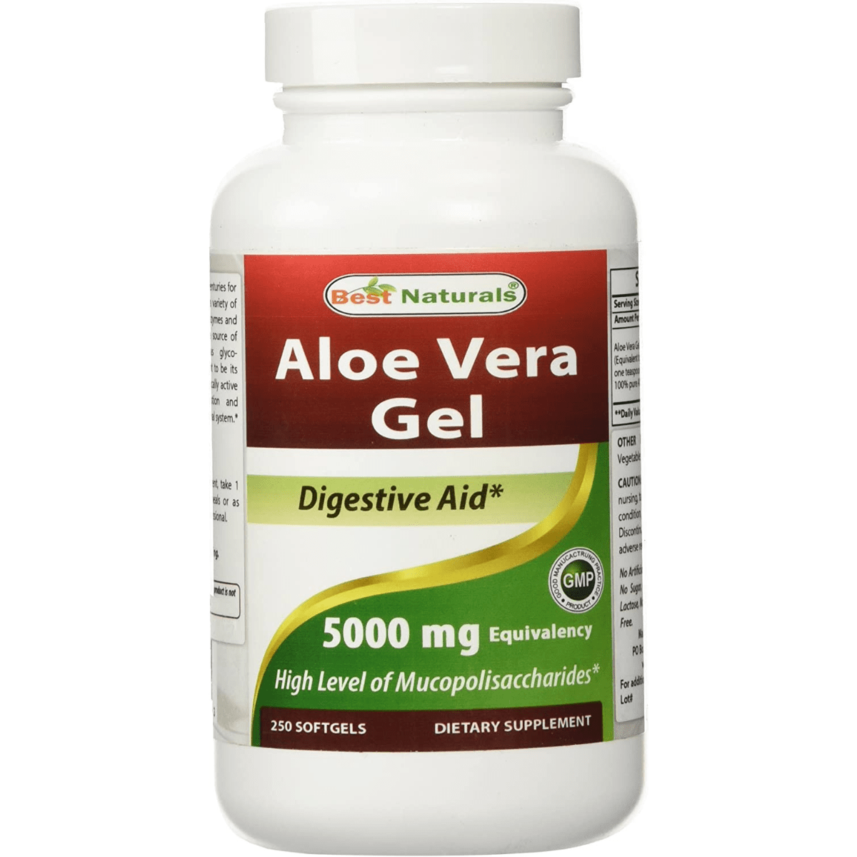 Best Naturals Aloe Vera Gel 5000 mg - 250 Cápsulas Blandas - Haz Tu Pedido