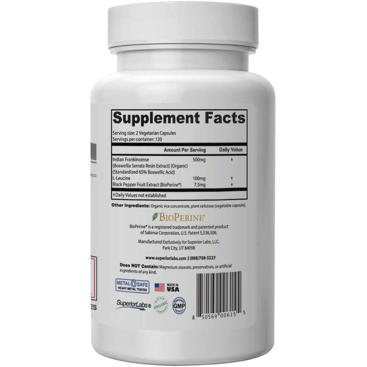 SuperiorLabs Boswellia Extract - 240 Cápsulas Vegetales - Haz Tu Pedido