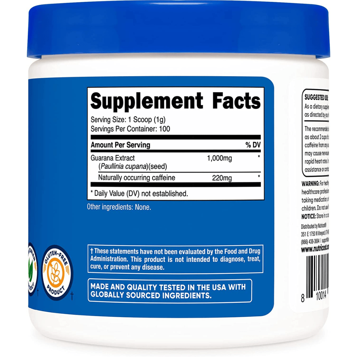 Nutricost Guaraná Powder - 100 g - Haz Tu Pedido