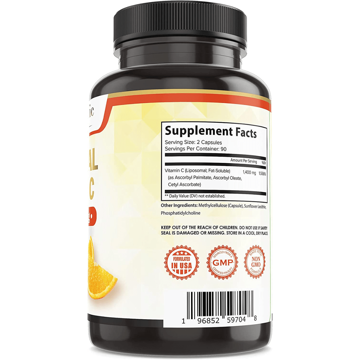 Pure Organic Elements Liposomal Vitamin C 1400 mg - 180 Cápsulas - Haz Tu Pedido