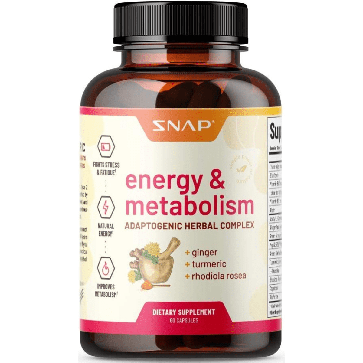 Snap Supplements Energy And Metabolism - 60 Cápsulas - Haz Tu Pedido
