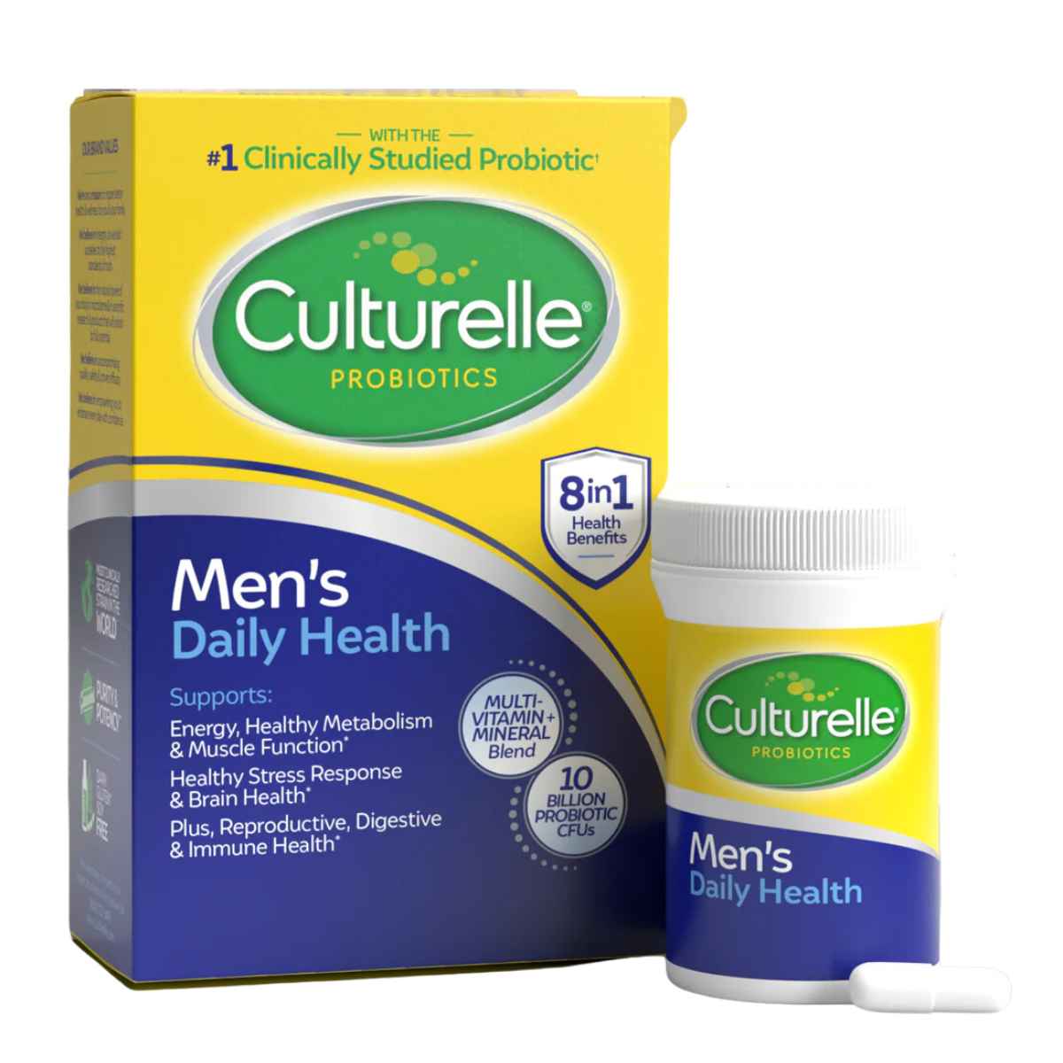Culturelle Probióticos Diarios para Hombre Bienestar Integral 10 Mil Millones CFU - 60 Cápsulas - Haz Tu Pedido