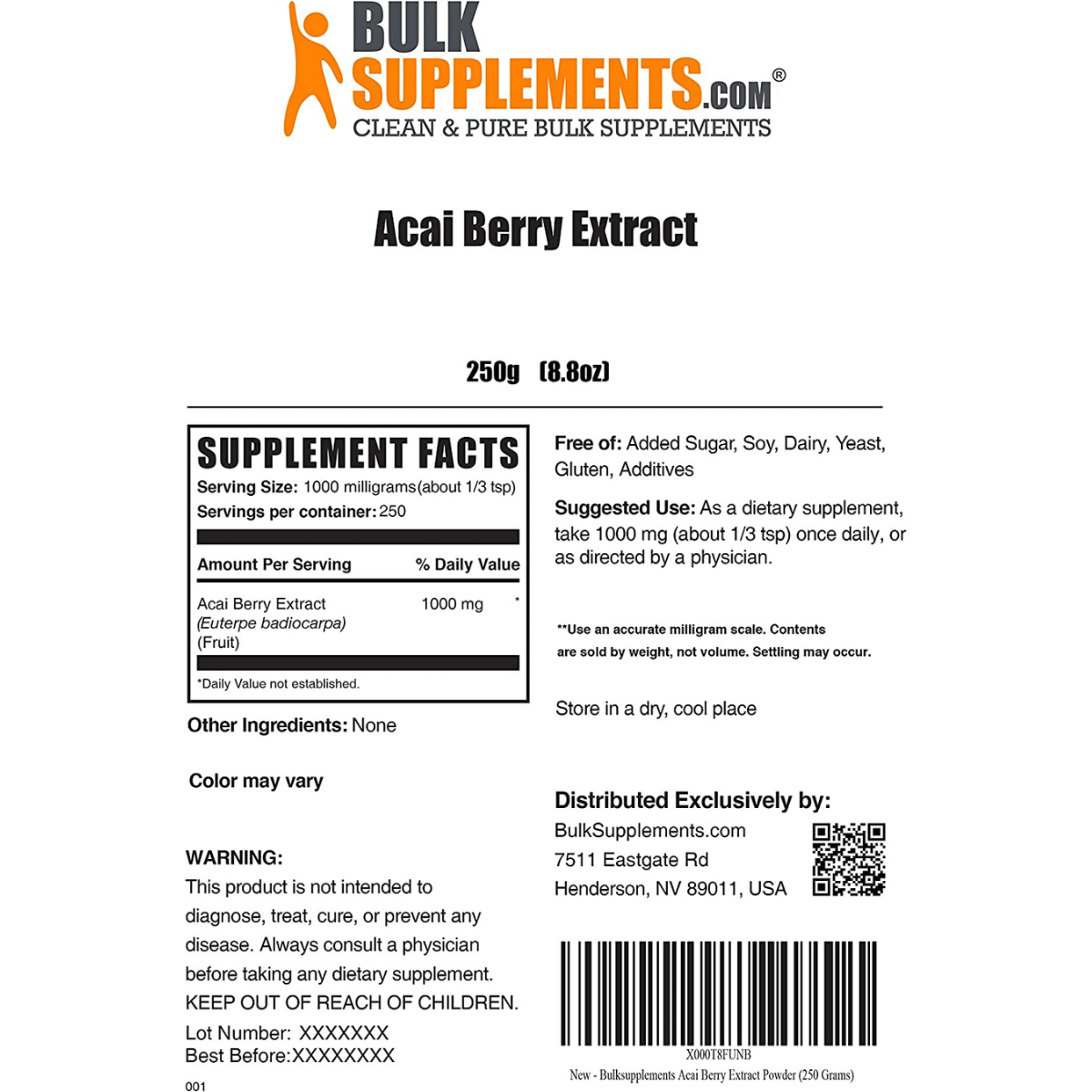 BulkSupplements Acai Berry Extract Powder - Haz Tu Pedido