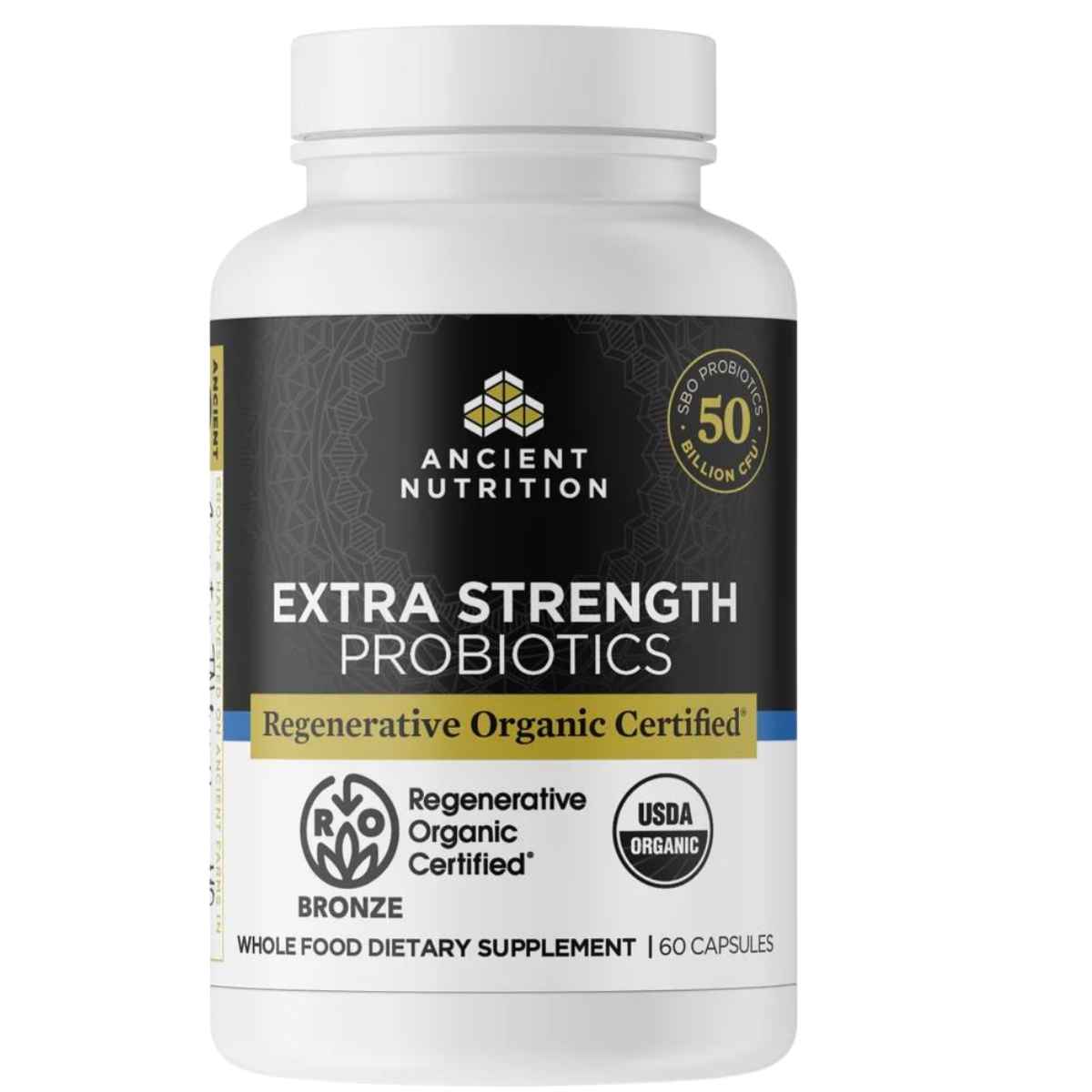 Ancient Nutrition Probióticos Certificados Orgánicos Regenerativos - 60 Cápsulas - Haz Tu Pedido
