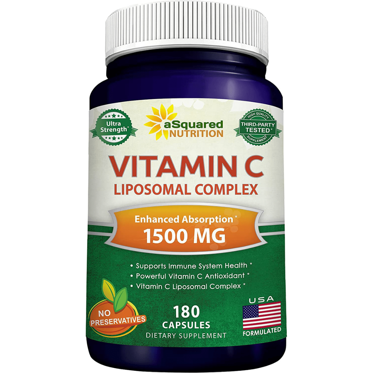 aSquared Nutrition Complejo de Vitamina C - 180 Cápsulas - Haz Tu Pedido
