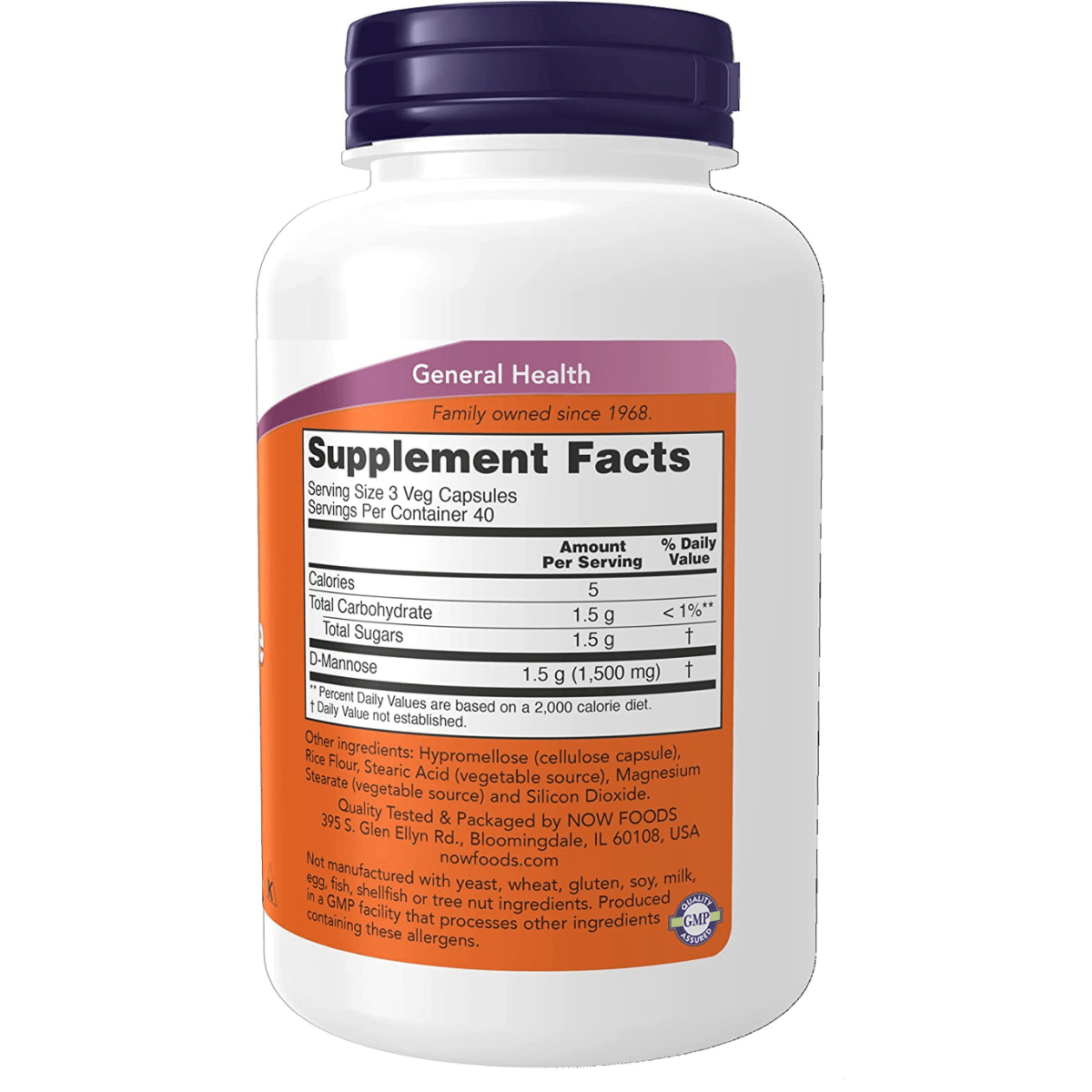 NOW Foods D-Mannose 500 mg - Haz Tu Pedido